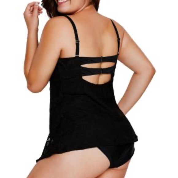 Sexy Black Lace Tankini Swim Suit - Picture 3 of 4